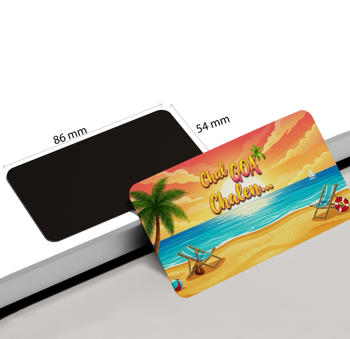 dhcrafts Rectangular Fridge Magnet Goa Multicolor Chal Goa Chalen Design Pack of 1 (8.6cm x 5.4cm)
